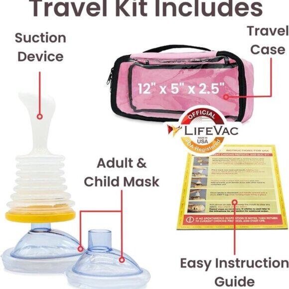 Pink Lifevac Travel Kit - Great Baby Shower Gift - Picture 2 of 4